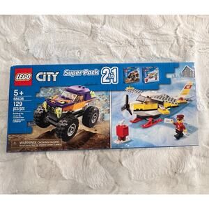 New LEGO City 66636 Super Pack 2 In1 Mail Plane & Monster Truck Building Toy Set
